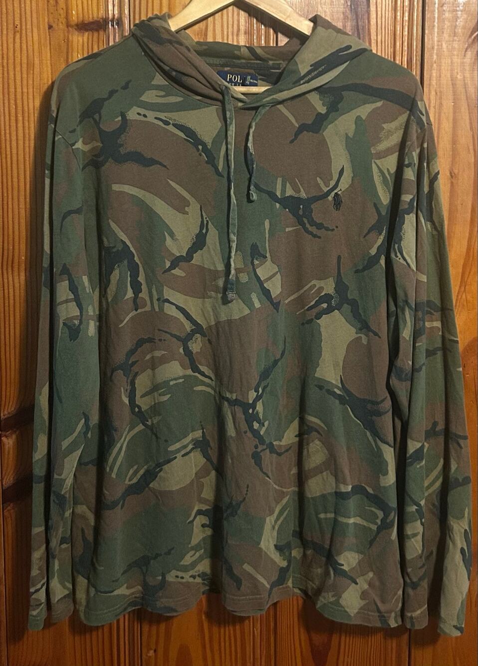 Polo Ralph Lauren Mens Camouflage Hooded Long Sleeve Lightweight Hoodie Size XL